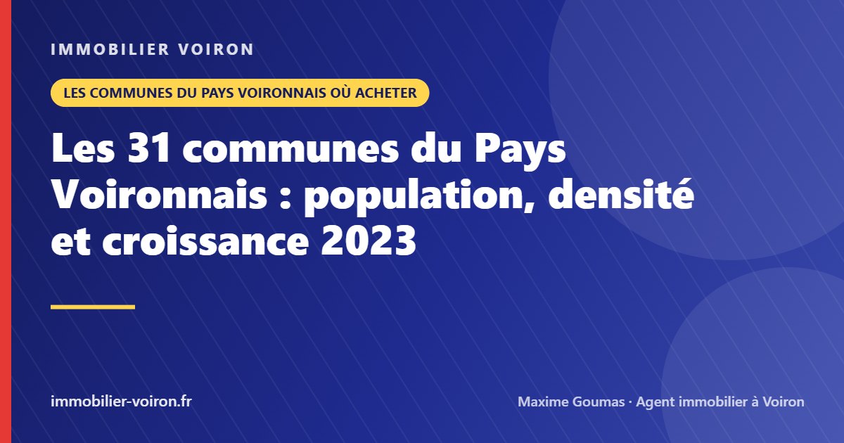 Les 31 communes du Pays Voironnais : population, densité et croissance 2023 (Immobilier Voiron)