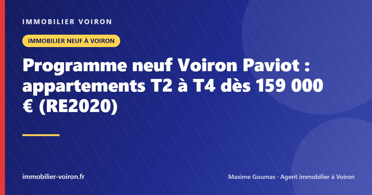 Programme neuf Voiron Paviot : appartements T2 à T4 dès 159 000 € (RE2020) (Immobilier Voiron)